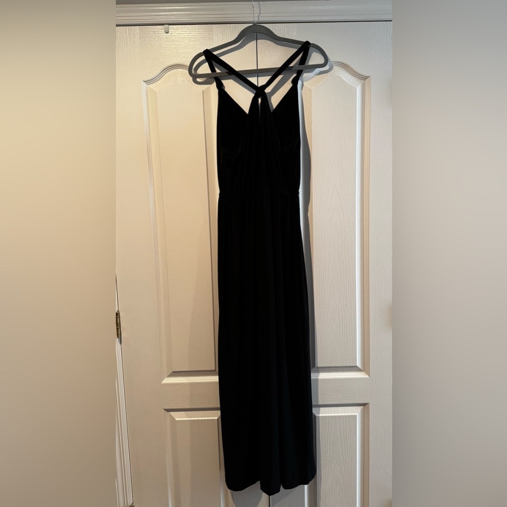 Susana Monaco Black Maxi Dress with Keyhole and Knot Detail - Size L